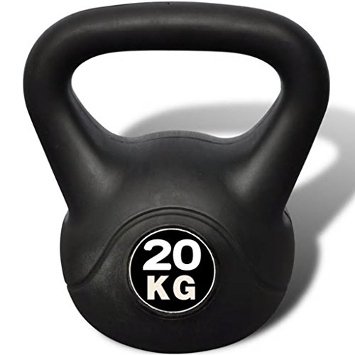 vidaXL Pesa Rusa de 10 Kilos Negra Kettlebell Musculación Fitness Ejercicio