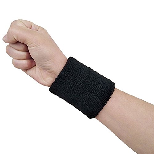 Vidillo Muñequera Deportiva, 2 Pack Sweatband 4 Pulgadas Deportes Sweatband Muñequera Suave Espesar Algodón, para Tenis Gimnasia Fútbol Baloncesto, Correr Deportes atléticos