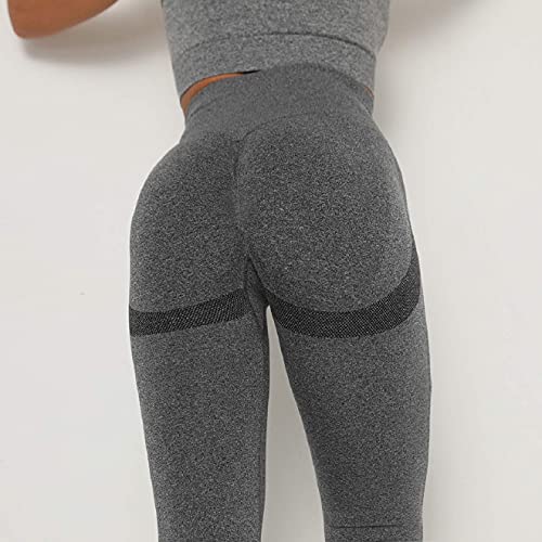 Voqeen Pantalones de Adelgazantes Push Up Mujer Leggins Reductores Adelgazantes Leggings Pantalones de Yoga Anticeluliticos Cintura Alta Mallas Fitness (Gris, S)