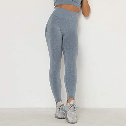 Voqeen Pantalones de Adelgazantes Push Up Mujer Leggins Reductores Adelgazantes Leggings Pantalones de Yoga Anticeluliticos Cintura Alta Mallas Fitness (Azul, M)