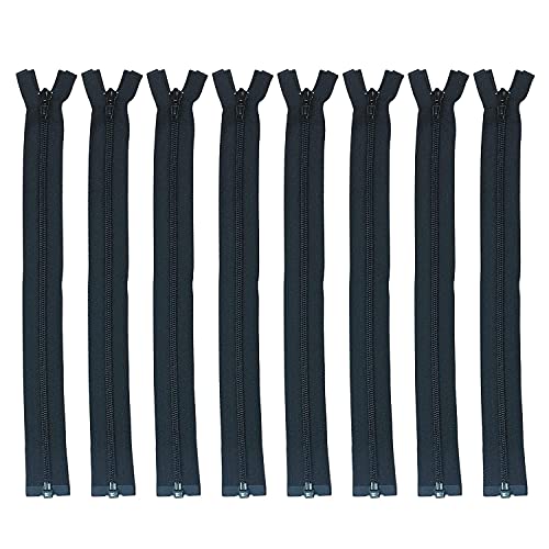 Weddecor Nylon Bobina Cremallera Open-End Negro YKK Cremallera Resistente, Para Bricolaje Costura Falda, Pantalones, Vestidos, Equipaje, Bolsas, Bolsos, Manualidades Creación - Negro, 18 Inch