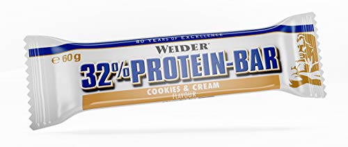 Weider Barrita de Proteína 32%. Sabor Coco. Libre de grasas trans (24 x 60 g)