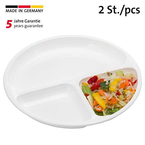 Westmark Plato para microondas 224022E3-Platos (2 Unidades, 25 cm de diámetro, plástico), Color Blanco, Polipropileno