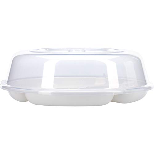 Westmark Plato para microondas 224022E3-Platos (2 Unidades, 25 cm de diámetro, plástico), Color Blanco, Polipropileno