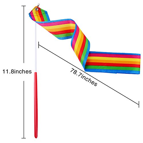 Whaline Cintas de danza Rítmica Gymnastic Cinta para Baton Twirling, Dancing Streamers, 2 piezas