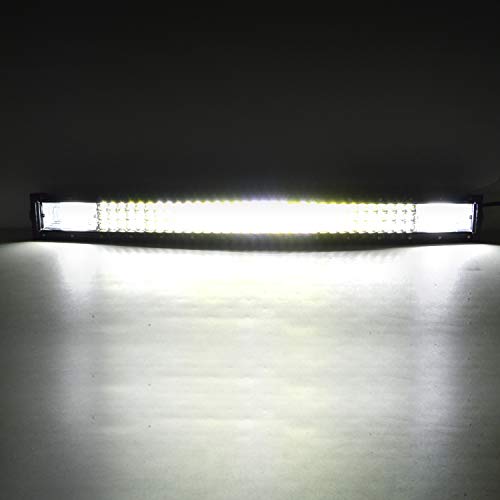 Willpower Barra de luz led curvada de 22 pulgadas 270W combo de inundación puntual triple fila luces de trabajo de conducción led fuera de la carretera barra de luz antiniebla para camioneta ATV Barco