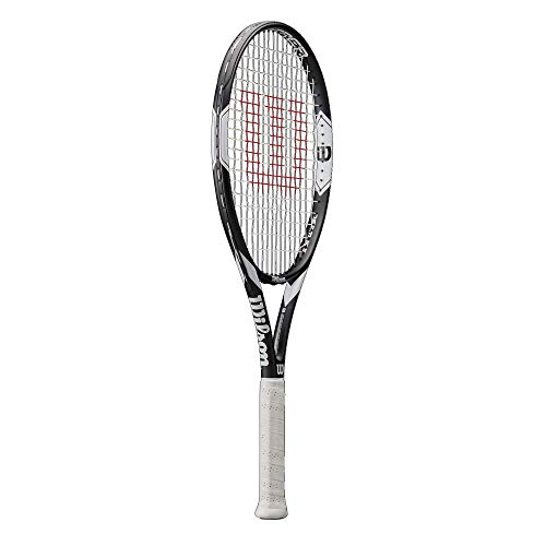 Wilson Raqueta de Tenis, Federer Team 105, Unisex, Principiantes y Jugadores intermedios, Blanco/Negro, Tamaño de empuñadura L2