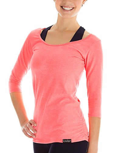 Winshape – Bolsa de Mujer Fitness Yoga Pilates WS4 3/4 – Camiseta Pulsera, Mujer, Color Coral neón, tamaño Small