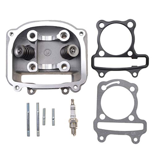 WOOSTAR 57.4mm Big Bore Cilindro Válvulas 65mm con Juntas y Bujía Reemplazo para GY6 4 Tiempos 150cc ATV Quad 4 Wheeler Go Kart Scooter 157QMJ 152QMI Motor