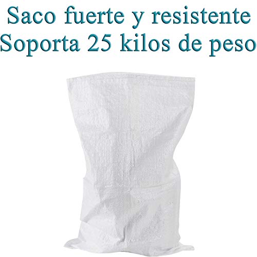 x10 Sacos de escombros rafia • Bolsa saco de recogida reforzada y resistente • Más de 25kg • Grande 80x50cm • 10 unidades