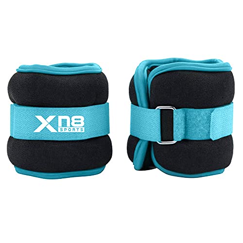 XN8 Neoprene Peso para Tobillo Muñeca Correa Ajustable 0.5kg-3kg Durable Muñeca Peso Correa para Ejercicio, Caminar, Footing, Gimnasia, Aeróbic, Gimnasio (L. Azul, 1.5 * 2=3kg)