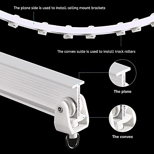 Xnuoyo Riel Flexible para Cortina de Techo, 4 Metros Riel de Cortina Curvo de Techo, Riel Curvo Ventanas Suaves para Riel Cortina, Riel Cortina con Pista Sistema para Separador de Ambientes