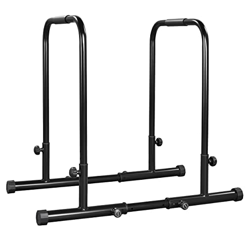 Yaheetech Barras Paralelas Altura y Ancho Ajustables Barras Paralelas Estación de Fitness Push Up Dips Entrenamiento para Gimnasio Casa MAX Capacidad de Carga 227 KG