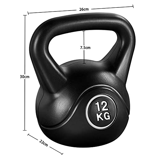 Yaheetech Kettlebell de Hormigón Pesa Rusa 12 kg Culturismo en Casa Gimnasio Deporte Interior Exterior