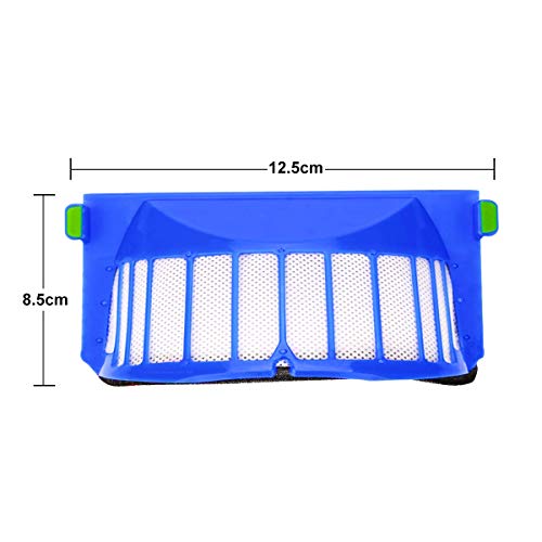 YanBan - Juego de 4 filtros AeroVac Azules + 2 cepillos Principales + 4 cepillos Laterales para iRobot Roomba 600 Series 620 630 650 660 Accesorios de Repuesto