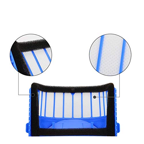 YanBan - Juego de 4 filtros AeroVac Azules + 2 cepillos Principales + 4 cepillos Laterales para iRobot Roomba 600 Series 620 630 650 660 Accesorios de Repuesto