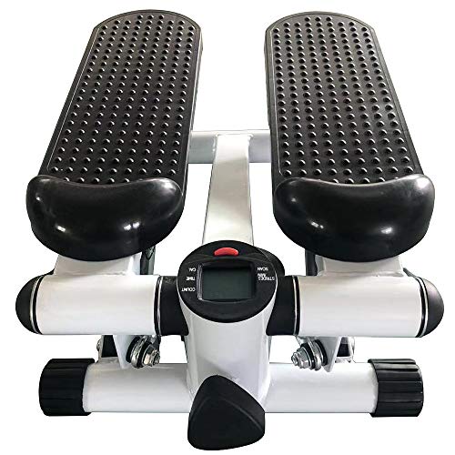 YIZHE Stepper con Cintas + 2 Cuerdas + Pantalla, Ministepper, Máquina de Step para Fitness, Máquina de Step para Hacer Ejercicio en Casa, Swing Stepper para Usuarios Principiantes y Avanzados