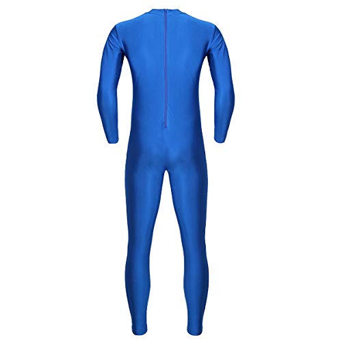 YiZYiF Maillot Completo Gimnasia Hombres Body Entero Manga Larga Mono Ciclismo Danza Natación Bodysuit Leotardo Ballet Disfraz Segunda Piel Ropa Deportivo Azul M