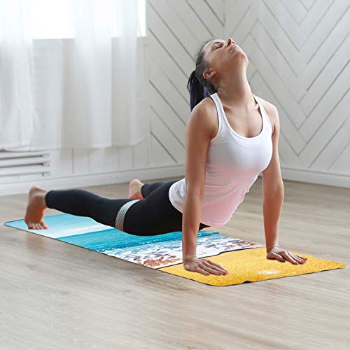 Yoga World Toalla de yoga, gruesa, suave, absorbente de sudor, antideslizante, hecha con tela de microfibra, para ciclismo, pilates, playa y entrenamiento en casa, lavable a máquina, 72 x 24 pulgadas