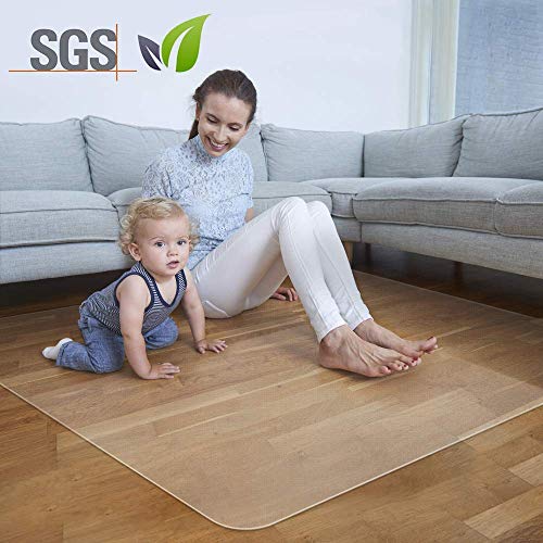 YOLEO Alfombrilla Transparente para Silla para Suelos Duros, Antideslizante, Material PVC-90x120 cm