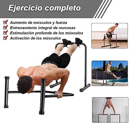 YOLEO Barras Paralelas Calistenia Adjustable, Dip Bar Fitness, Push Up Bars de Inmersión, Altura y Ancho Ajustables, Acero