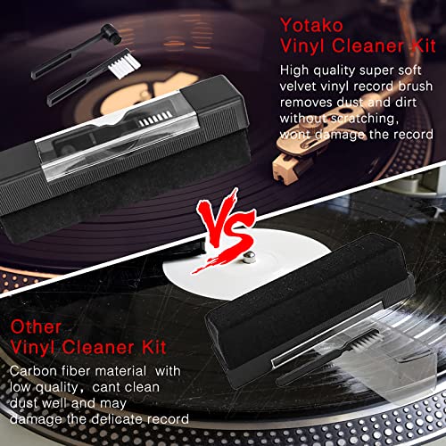 yotako Limpiador de Discos de Vinilo Kit, Terciopelo Anti estática Cepillo de Limpieza, Cepillo de Limpieza para lápices capacitivos con Gamuza de Limpieza de vinilos