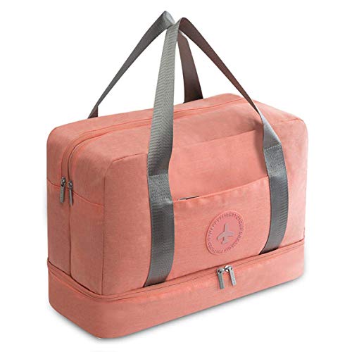 Young & Ming Impermeable Bolsa de Deporte con Compartimento para Zapatos Bolsa de Gimnasio Grande Bolsa de Viaje Bolsa Fin de Semana para Hombre/Mujer, 20L (Naranja)