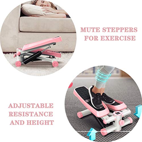 YUESFZ Máquinas de Step Elípticas Step Aparato Gimnasia Hogar Silencioso Multifuncional Pequeña Máquina para Subir Escaleras In Situ Equipo De Fitness con Pedal De Altura Ajustable.