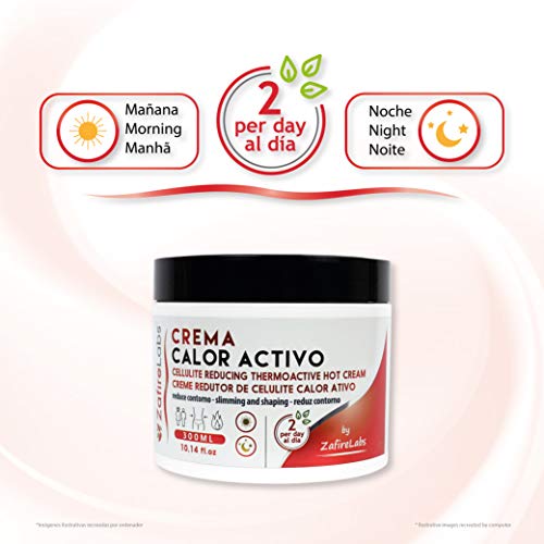 Zafire Crema efecto calor quema grasa. Gel reductor abdominal termoactivo Reduce el contorno y elimina la piel de naranja, con Guaraná y Centella Asiática, 300 ml