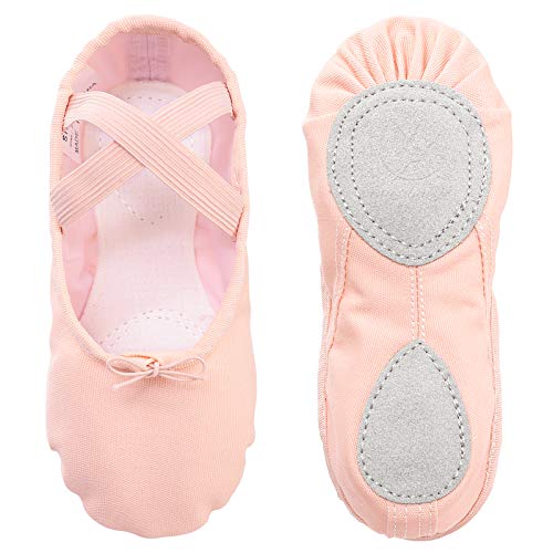 Zapatillas de Ballet Danza Canvas para Niña y Mujer Calzado de Danza Suela Partida de Cuero Tallas 32