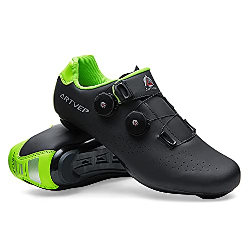 Zapatillas de Ciclismo para Hombre Zapatillas de Bicicleta de Carretera para Mujer compatibles con Look SPD SPD-SL Delta Cleats Zapatillas de Spinning para Interiores Exteriores Negro250