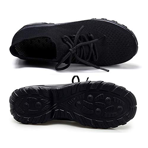 Zapatillas Deportivas de Mujer Zapatos Running Fitness Gym Outdoor Sneaker Casual Mesh Transpirable Comodas Calzado Negro Talla 38