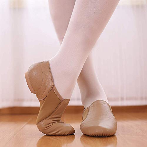 Zapatos de Baile Latino Ballet Mujer PU Cuero Comodos Adultos Zapatillas Baile Moderno Salon Salsa Jazz Gimnasia Negro