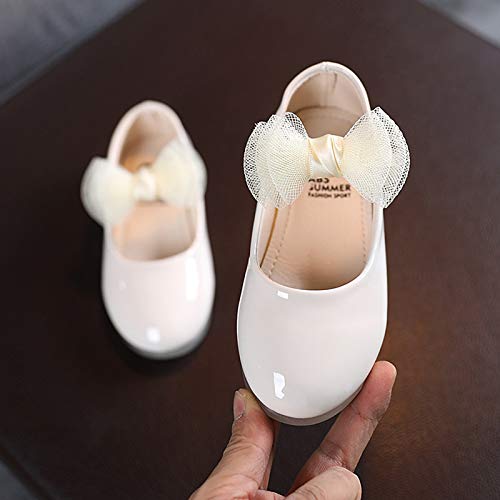 Zapatos de princesa Mary Jane para niñas, zapatos de piel para fiestas, bailes, carnaval, bailes, bodas, disfraces, accesorios, zapatos de fiesta, beige, 30