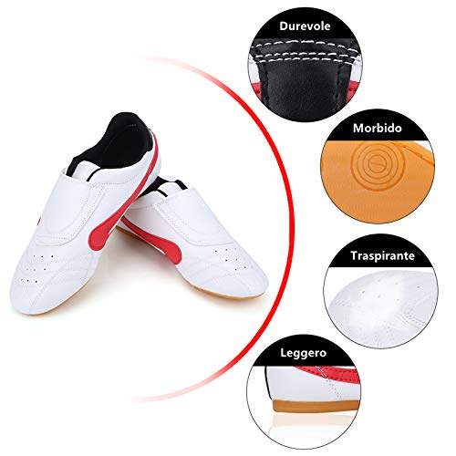 Zapatos de Taekwondo, Unisex Taekwondo Boxeo Kung Fu Tai Chi Deporte Zapatos de Gimnasia para Niños Adultos Caliente(32)