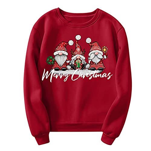 Zilosconcy Sudaderas Mujer Baratas Jersey Arbol Navideño Feo Sudaderas Navideñas Mujer Divertido Pullover Navidad Ugly Jerseys Navideños Adolescente Chica Sudadera Navideña Talla Grande Sueter