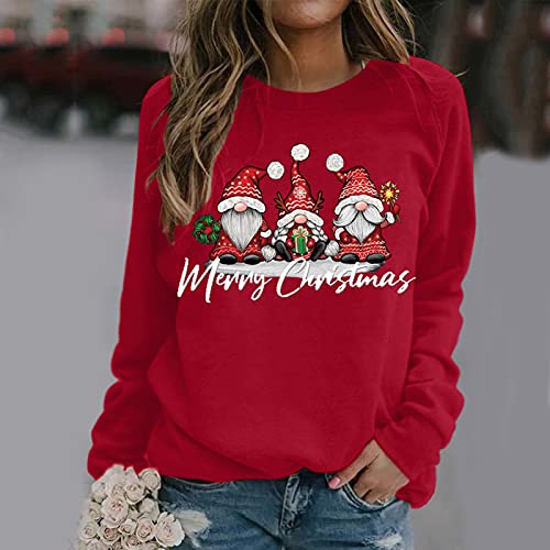 Zilosconcy Sudaderas Mujer Baratas Jersey Arbol Navideño Feo Sudaderas Navideñas Mujer Divertido Pullover Navidad Ugly Jerseys Navideños Adolescente Chica Sudadera Navideña Talla Grande Sueter