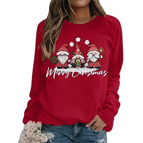 Zilosconcy Sudaderas Mujer Baratas Jersey Arbol Navideño Feo Sudaderas Navideñas Mujer Divertido Pullover Navidad Ugly Jerseys Navideños Adolescente Chica Sudadera Navideña Talla Grande Sueter