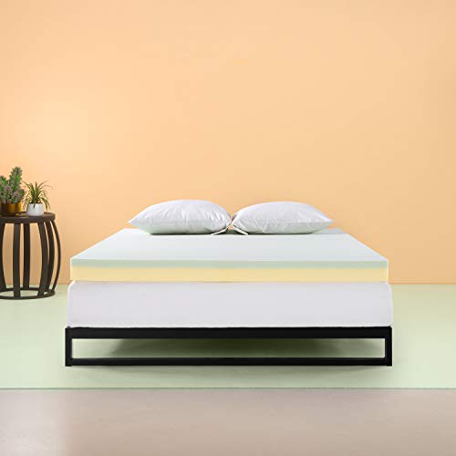 Zinus Topper Colchón de Espuma con té verde de 7,6 cm, Topper Viscoelástica con Alivio de la Presión, Espuma con certificación CertiPUR-US, Cubierta en caja, 150 x 190 cm