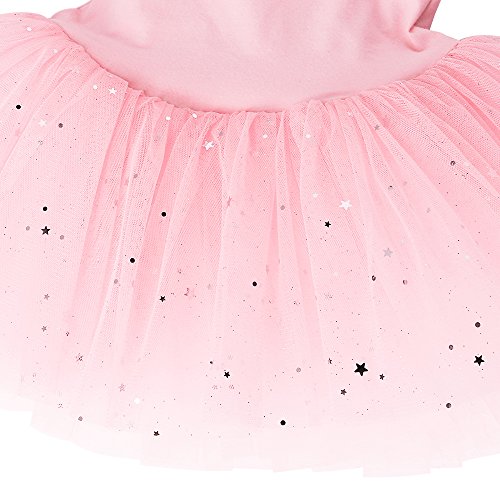 ZNYUNE Niña Tutu Vestido de Ballet Danza Clásico 184 Melocotón XXL para 6-7 años