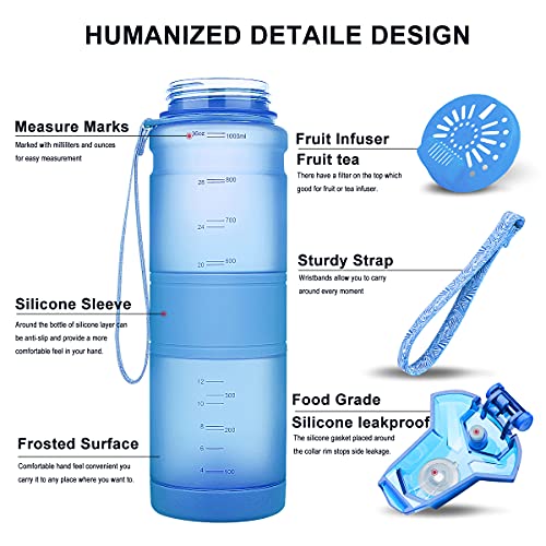 ZOUNICH Botella Agua Deporte Botellas Agua Niños sin BPA, Reutilizable Tritan Plástico Ecologica con Filtro, 400ml/500ml700ml/1l, Cantimploras para Gimnasio, Bicicleta, Colegio, Oficina, Viajes