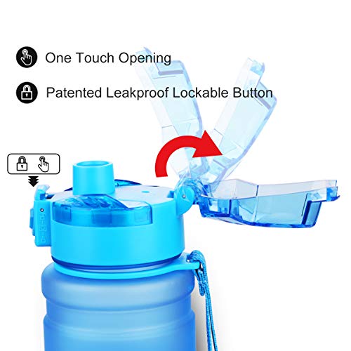 ZOUNICH Botella Agua Deporte Botellas Agua Niños sin BPA, Reutilizable Tritan Plástico Ecologica con Filtro, 400ml/500ml700ml/1l, Cantimploras para Gimnasio, Bicicleta, Colegio, Oficina, Viajes