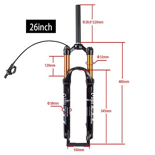 ZTZ 【US in Stock Aleación De Magnesio Montaña Delantera De La Horquilla De Presión De Aire Amortiguador Tenedor Accesorios De Bicicleta 29 Romote Bloqueo