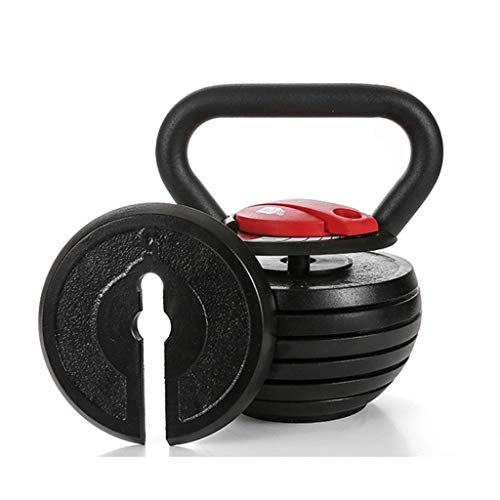 ZXQZ Pesa de Gimnasia Fitness Kettlebell, Equipo de Entrenamiento de Sentadillas con Peso Ajustable para El Hogar, Pintura de Acero, Negro Mancuerna pequeña