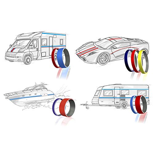 (0,95€/m) 10 metros tiras decorativas para coche moto barco modelismo rayas para la artesanía manualidades (Blanco brillante, 5mm)