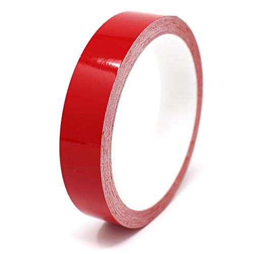 (0,95€/m) 10 metros tiras decorativas para coche moto barco modelismo rayas para la artesanía manualidades (Rojo brillante, 10mm)