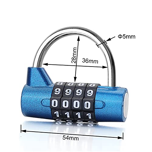 1 Pieza Candado Numerico 4 Digitos Candado aluminio combinacion Diámetro Grillete 5mm Seguridad Abus Impermeable para El Casillero del Gimnasio Escolar, Archivadores, Caja De Herramientas, Cerca