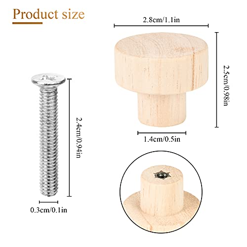 10 Pcs Pomos de Madera,Tiradores de madera,Pomos de Madera para Cajones,Tiradores Redondos de Madera para Armarios,Cocina,Cajones,Dormitorio,Aparador(30mm)