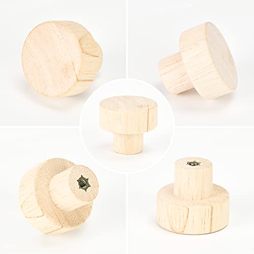 10 Pcs Pomos de Madera,Tiradores de madera,Pomos de Madera para Cajones,Tiradores Redondos de Madera para Armarios,Cocina,Cajones,Dormitorio,Aparador(30mm)