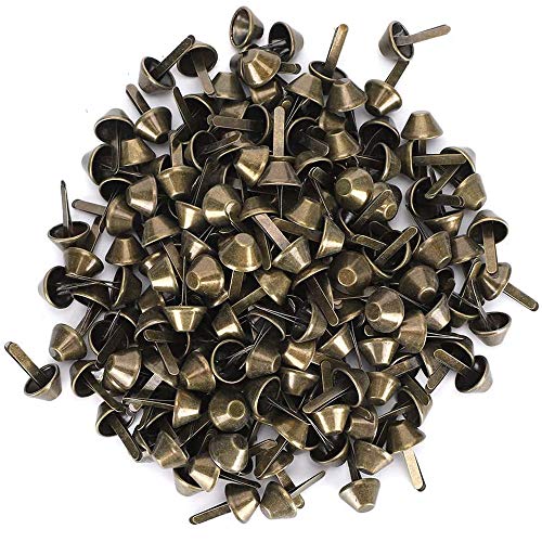 100 Pcs Remaches Remaches De Hierro,Bronce Remaches De Metal Remaches De Piel Bricolaje Espárragos Espigas Remaches Remaches De Cuero Doble Tapa Remache Para Bricolaje, Bolsa, Zapatos Reparaciones